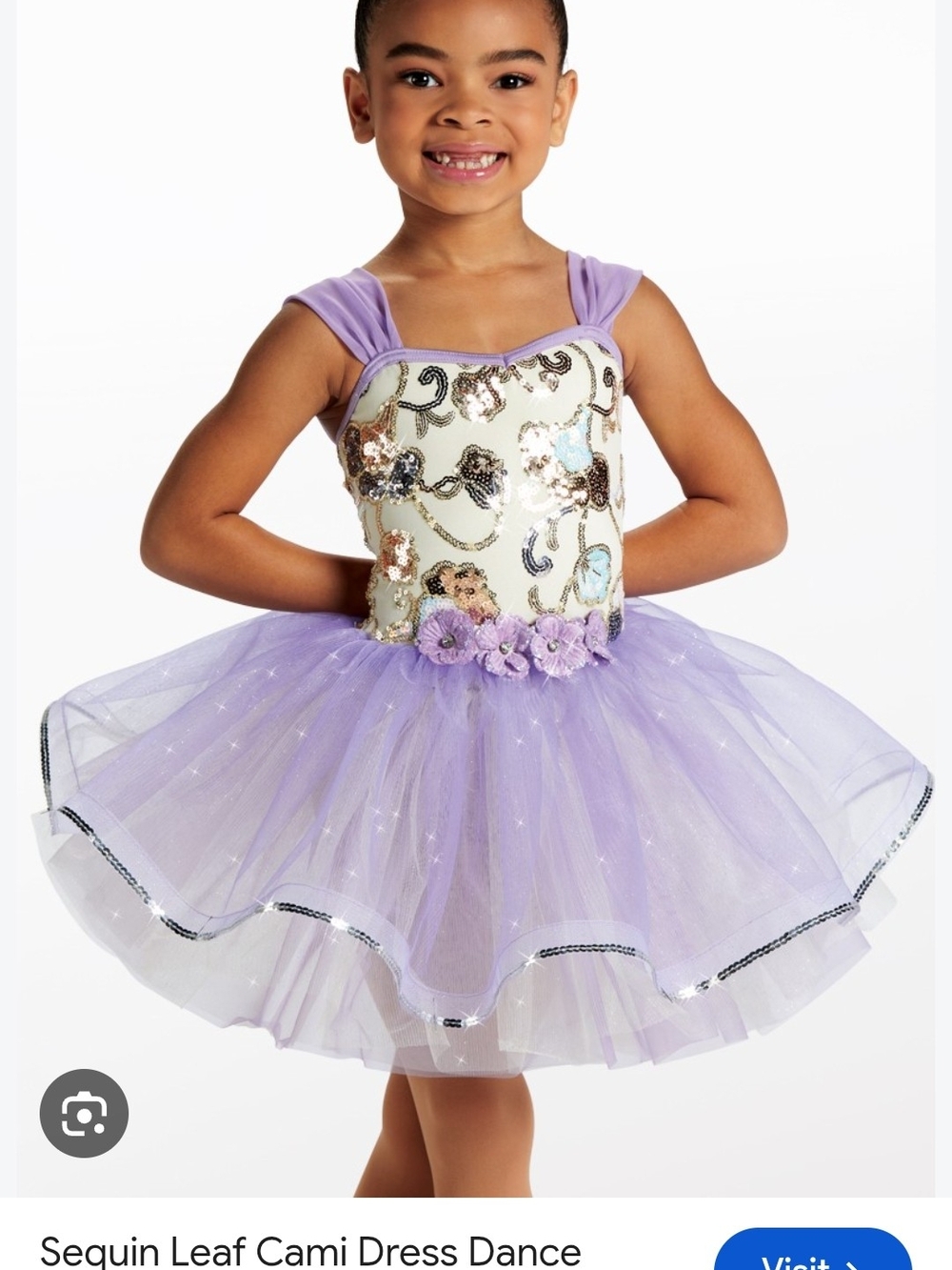 Weissman I Can Sing A Rainbow Lilac Sequin Leaf Cami Tutu MC Dance Costume 15626